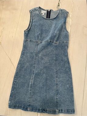 Steve Madden Washed Stretch Blue Denim A-Line Dress